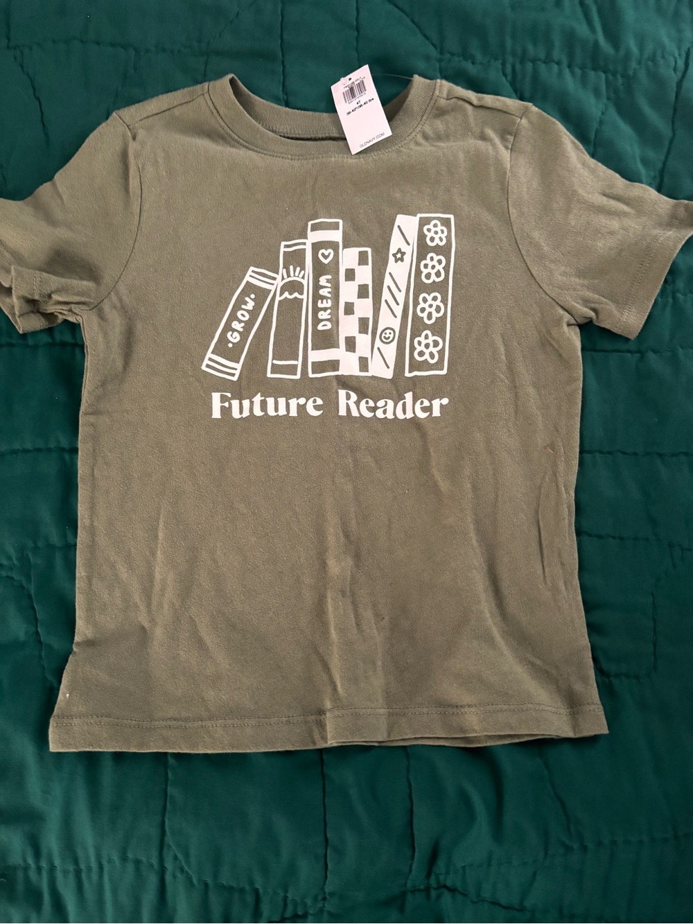 Future Reader Kids Graphic Tee - Olive Green